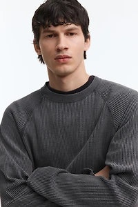 T-shirt gaufré classique avec manches longues