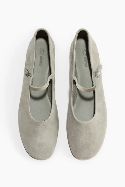 Suede Mary Jane Flats