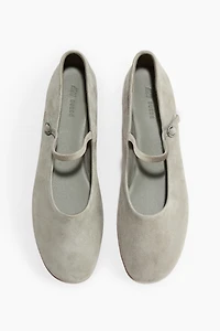 Suede Mary Jane Flats