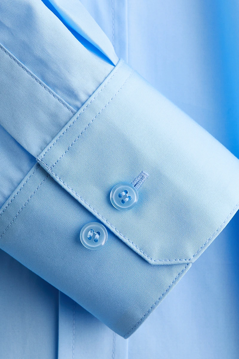 Shoulder-Pad Poplin Shirt