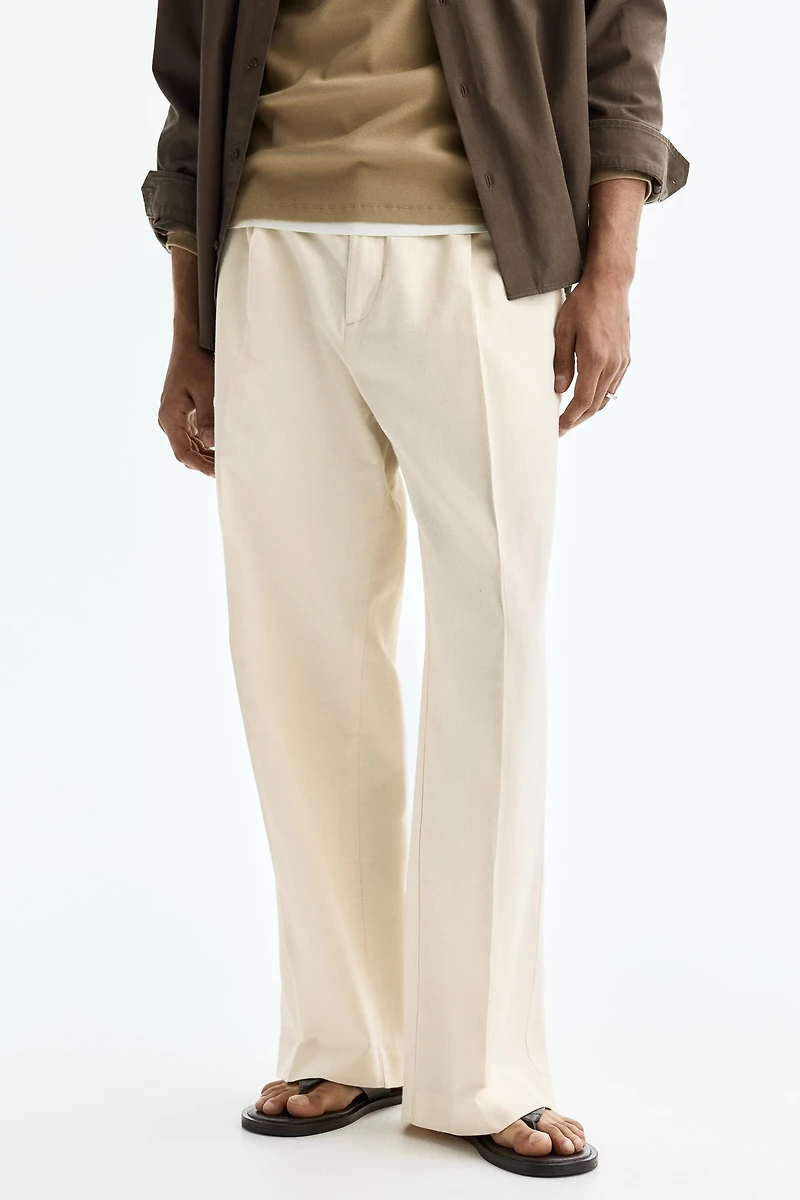 Loose-Fit Linen-Blend Pants