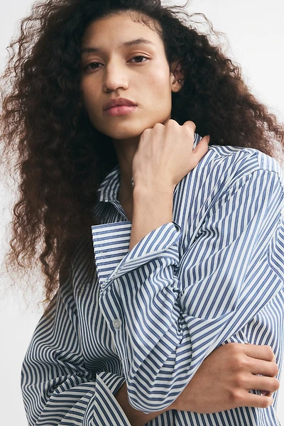 Oversized Dobby-Weave Shirt