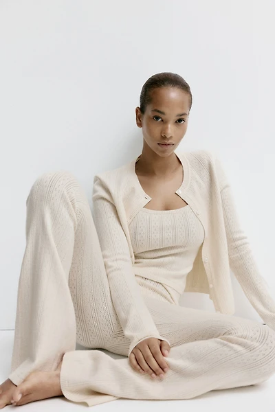 Pointelle-Knit Viscose-Blend Pants