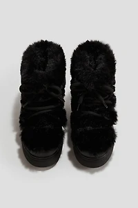 Warm-Lined Fluffy Snow Boots