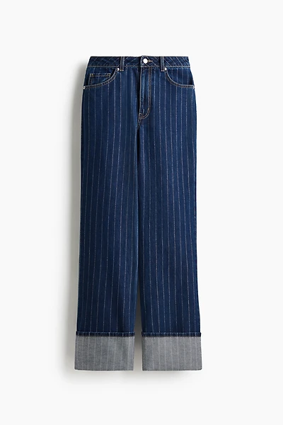 Wide Ultra High Foldover Cuff Jeans