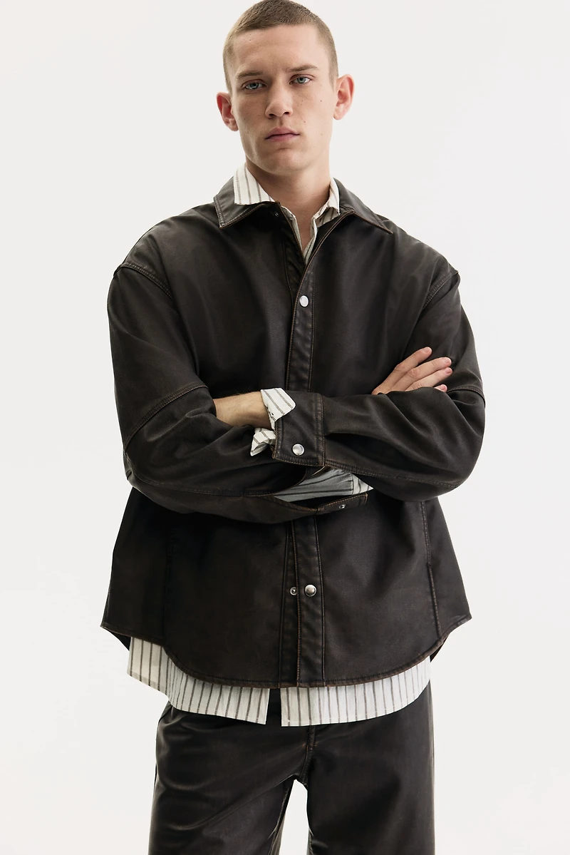 Regular-Fit Coated Overshirt