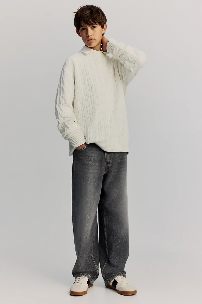 Cable-Knit Cotton Sweater