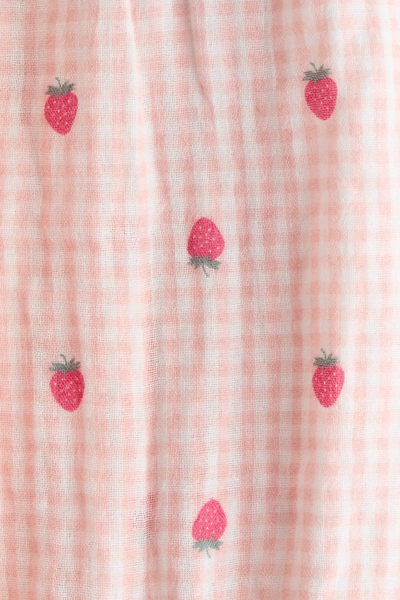 Ruffle-Trimmed Muslin Romper Suit