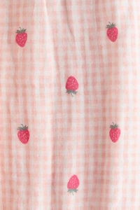 Ruffle-Trimmed Muslin Romper Suit