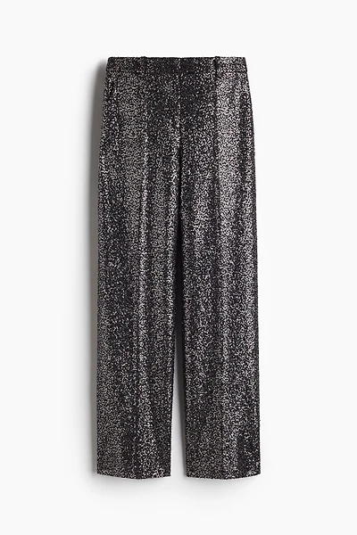 Straight-Leg Embellished Pants