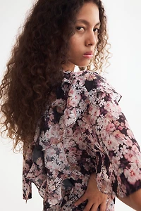 Flounced Plissé Dress
