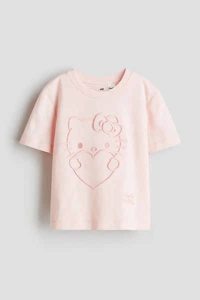 Cotton T-Shirt with Printed Motif