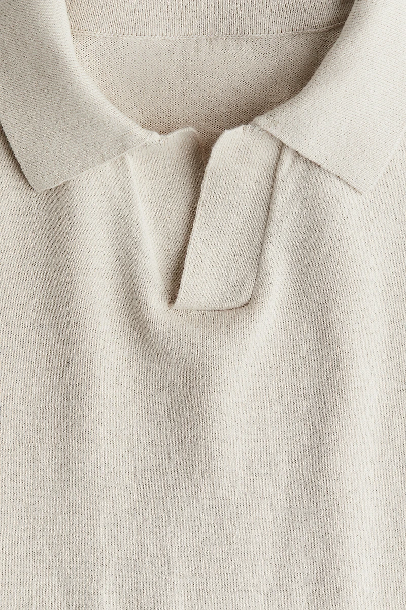 Polo manches longues en fin tricot