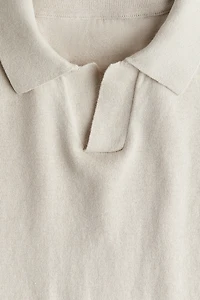 Polo manches longues en fin tricot