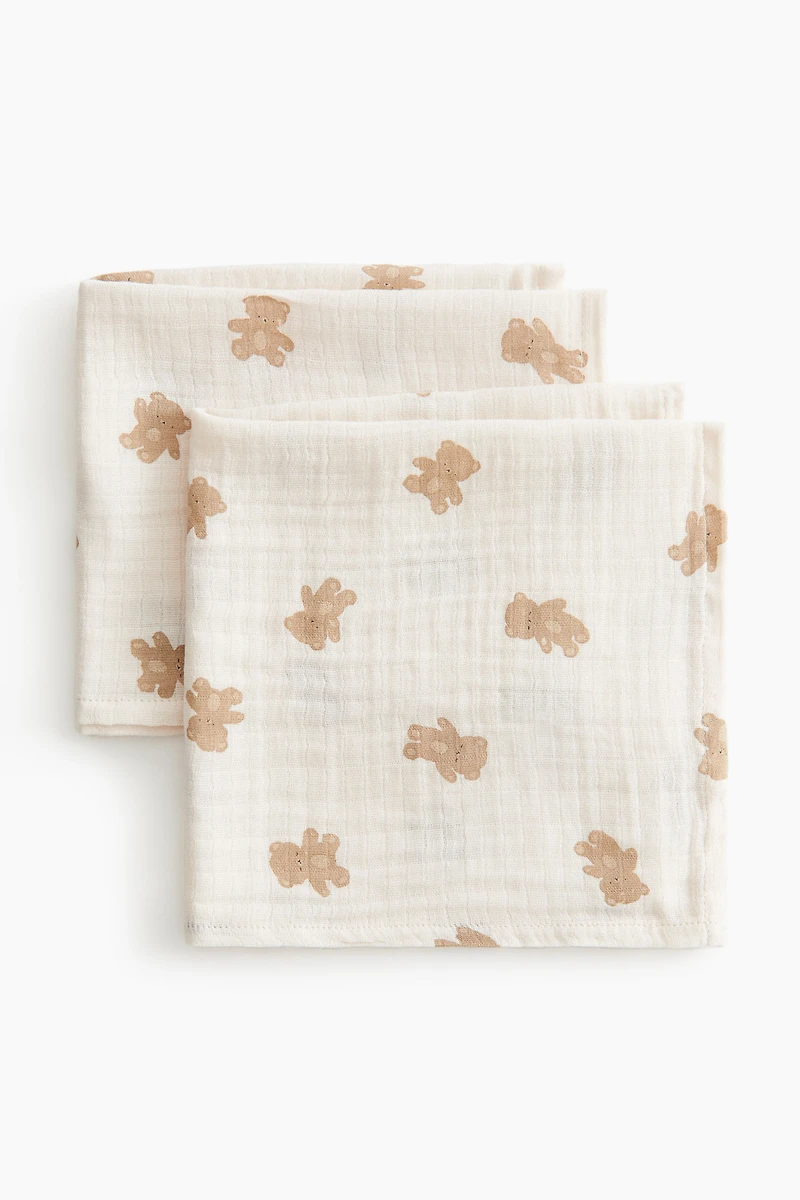 2-Pack Small Muslin Burp Cloths