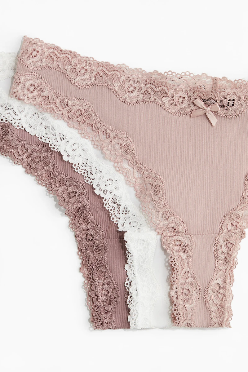 5-pack Microfiber and Lace Brazilian Briefs