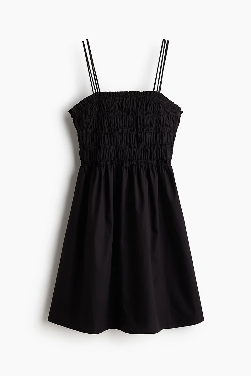 Smocked-Bodice Cotton Dress