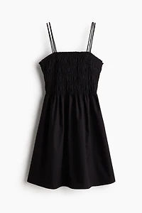Smocked-Bodice Cotton Dress