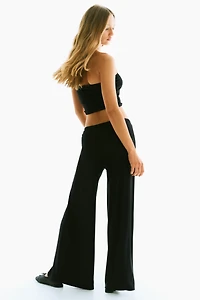 Wide-Leg Drawstring Pants