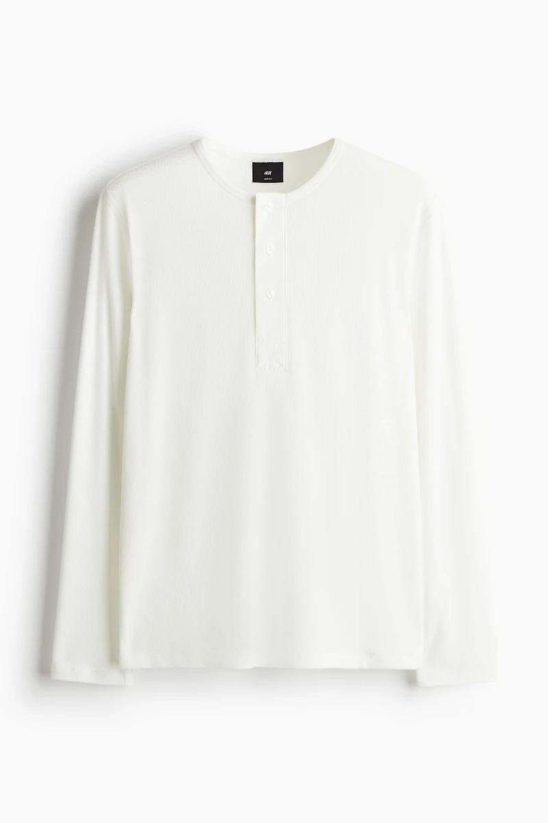 Slim-Fit Ribbed Jersey Shirt