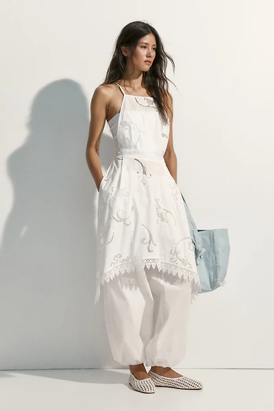 Cotton Balloon-Leg Pants