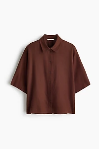 Oversized Linen-Blend Shirt
