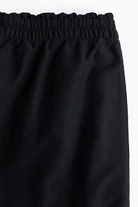 Linen-Blend Crop Pants