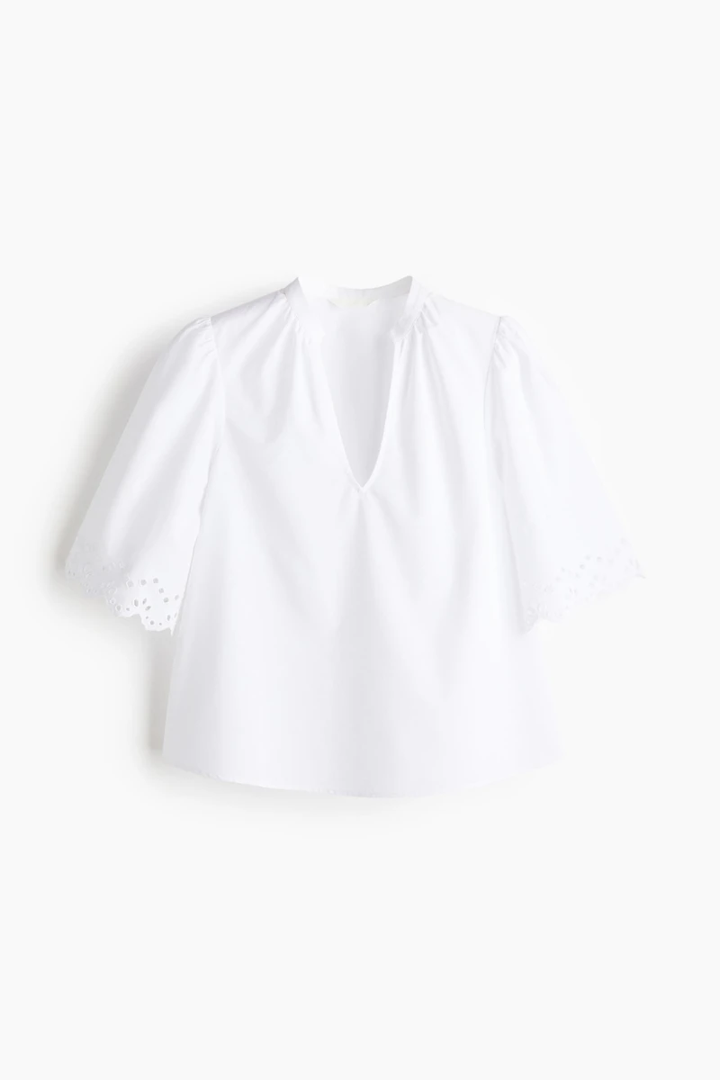 Blouse en coton avec broderie anglaise