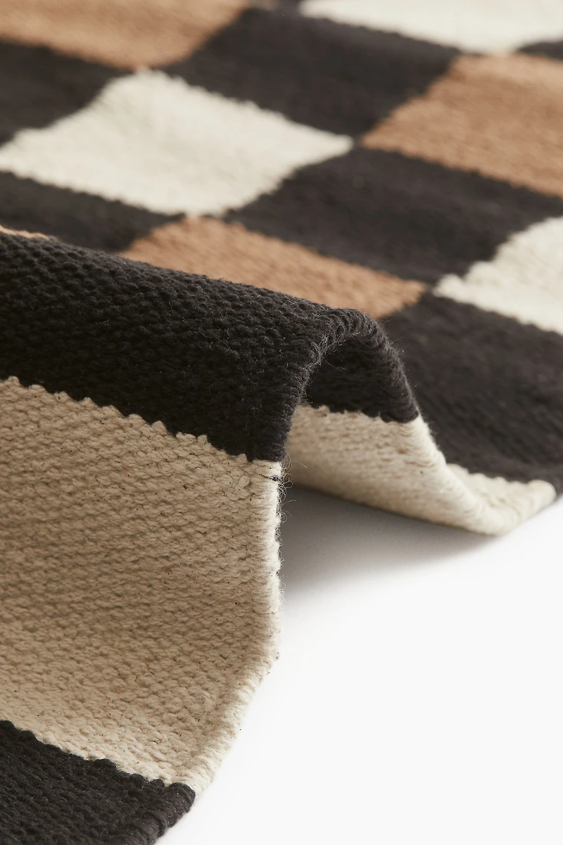 Tapis de couloir en coton à carreaux