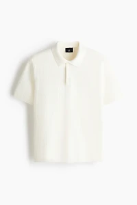 Regular Fit Textured-Knit Polo Shirt