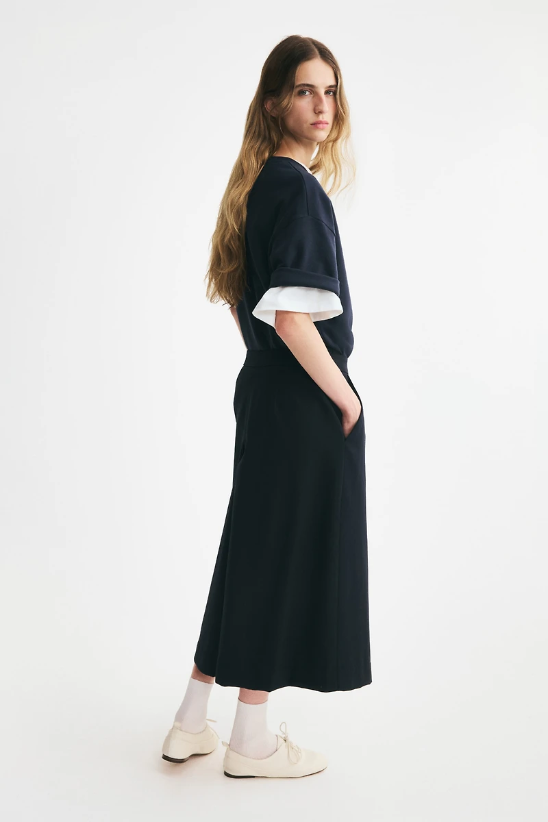Pleat-Detail Culottes