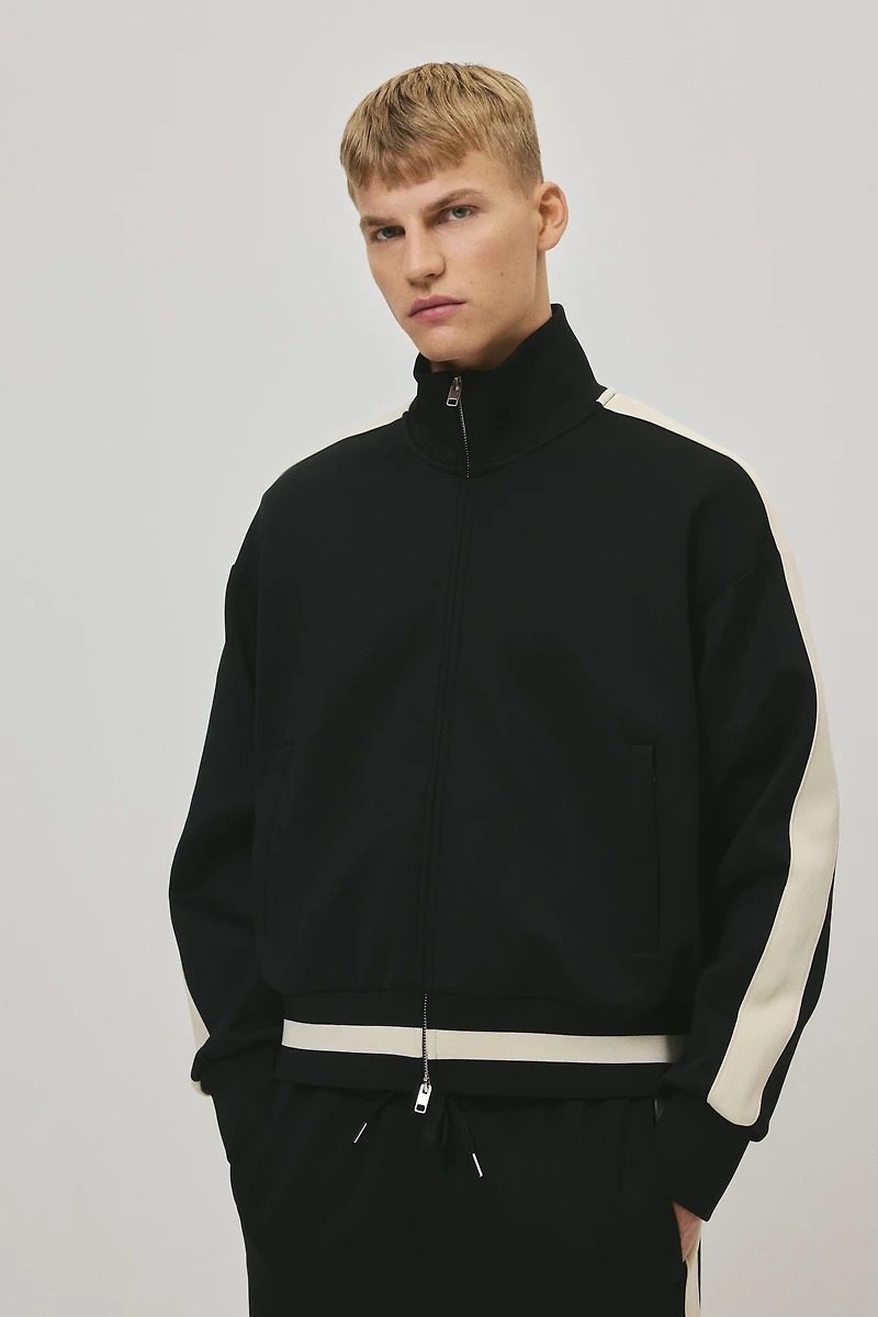 Loose-Fit Track Jacket with Side Stripes