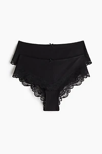 2-Pack Lace-Trimmed Hipster Briefs