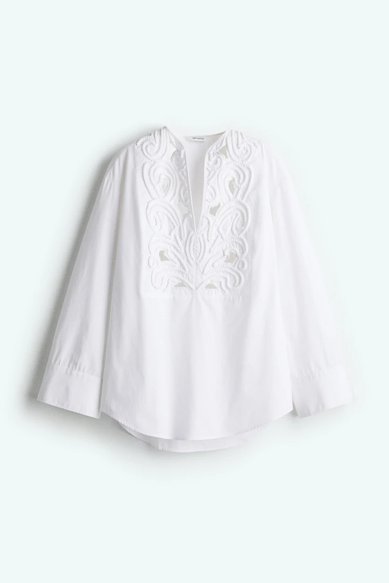 Blouse with Eyelet Embroidery