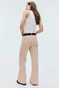 Wide-Leg Twill Pants