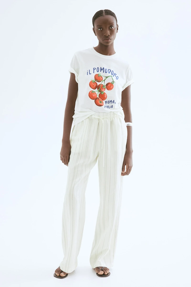 Linen-Blend Pants