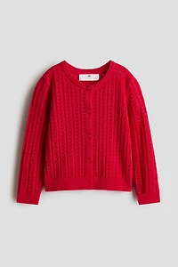 Pointelle-Knit Cotton Cardigan