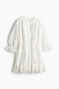 Cotton Dress with Eyelet Embroidery