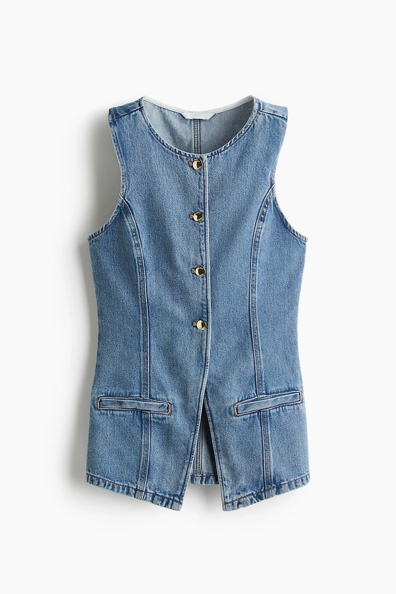 Gilet habillé en denim sans manches