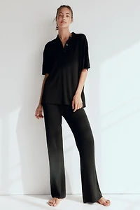 Pointelle-Knit Pants