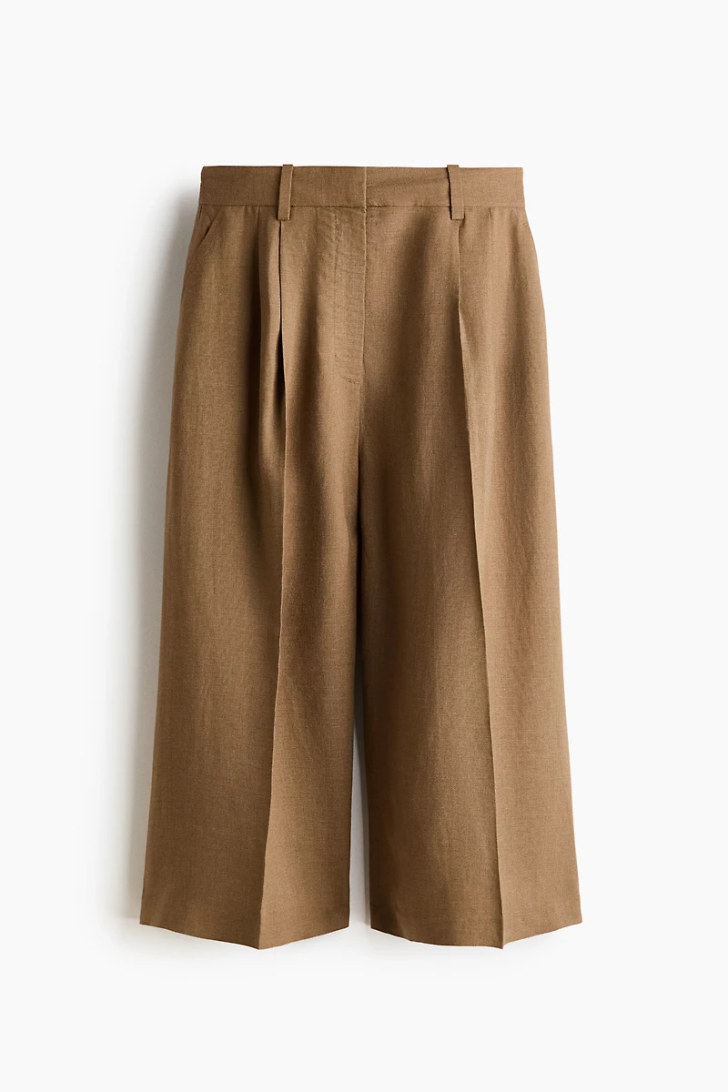 Dressy Linen-Blend Culottes