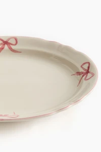 Assiette de service en grès cérame peint à la main