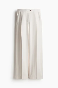 Wide-Leg Twill Pants