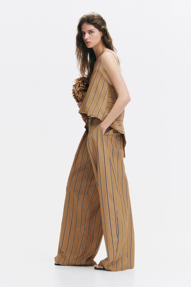 Wide Wrap-Detail Pants