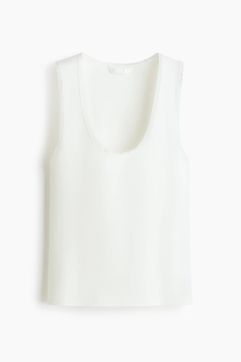 Lace-Trimmed Tank Top