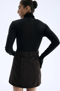 A-Line Denim Mini Skirt