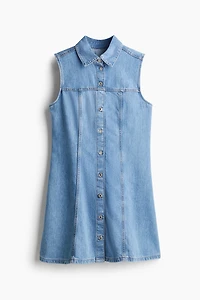Sleeveless Denim Shirt Dress