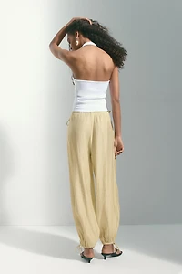 Pantalon à cordon jambes ballon