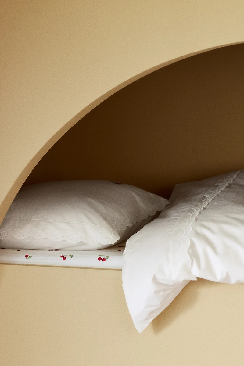 Embroidered-Detail Duvet Cover Set