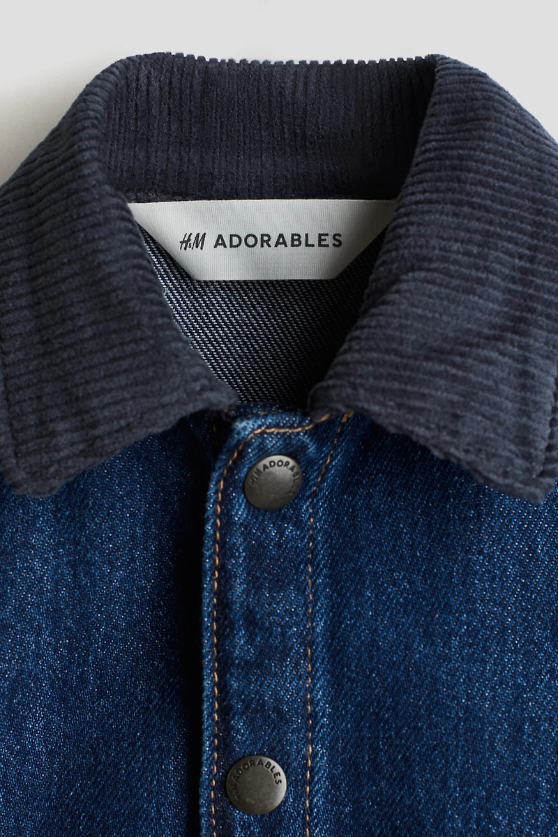 Veste en denim avec col velours côtelé